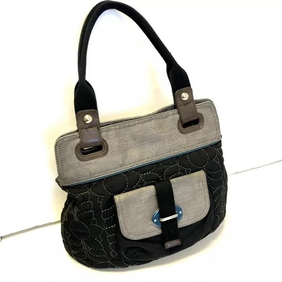 Fossil Key-Per bag Black QUILTED Coated Leather Large - Picture 5 of 11